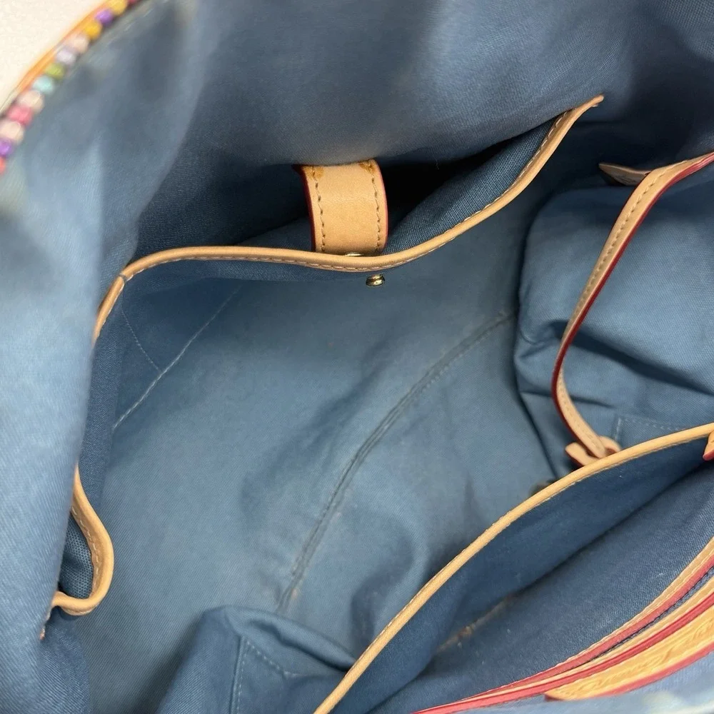 Dooney & Bourke Retro‎ Grafica Satchel Purse Bag Rainbow Zipper Black Dust Bag